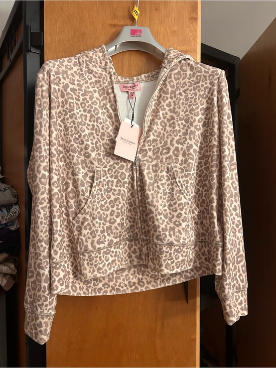 Juicy Couture Tops - 3 Piece Set Juicy Couture Beige Leopard Zip Hoodie with Matching Shorts and Tank